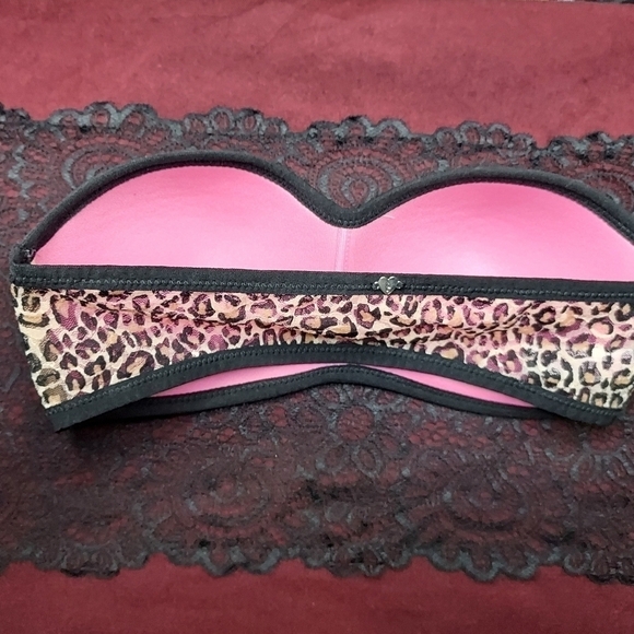 Victoria secret pink strapless bandeau animal print XS/TP NWOT - Picture 6 of 12
